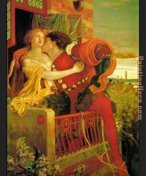 Romeo and Juliet painting - Ford Madox Brown Romeo and Juliet art painting